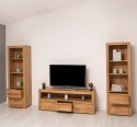 TV Cabinet With Three Drawers+2 Shelf With Two Drawers,  Wild Oak, Drawers On Metal Rails