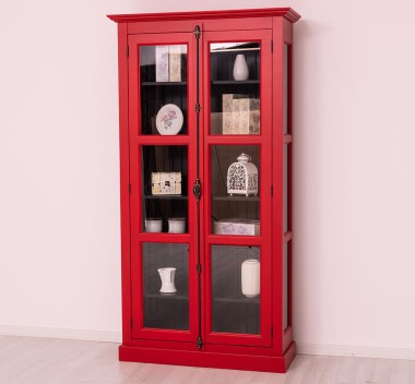 Glass display case, 2 doors with Cremone - Color Ext._P047 / Color Int._P003 - DOUBLE COLORED