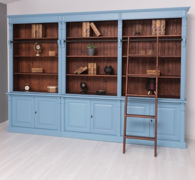 6-Door Bookcase + Open Display Case, Directoire Collection - Color Ext._P053 / Color Int._P081 - DOUBLE COLORED