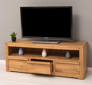 TV cabinet with three  drawers Wild Oak, drawers on metal rails