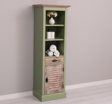 Bathroom furniture with a shutter door, a drawer and two shelves
