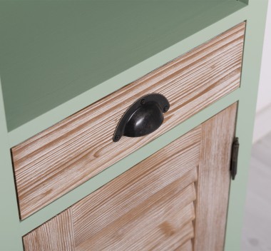 Bathroom furniture with a shutter door, a drawer and two shelves