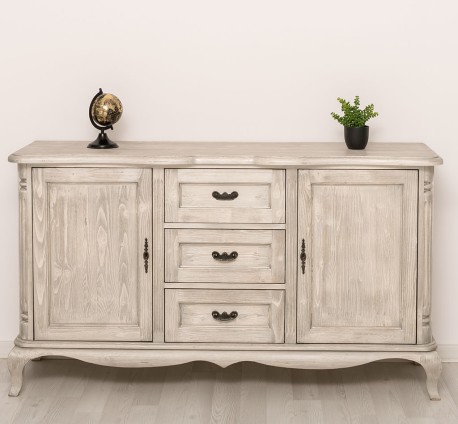 Chest of drawers "Chic" with 2 doors and 3 drawers, soft close drawers - Color_P090 - Deep Brushed