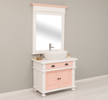 Bathroom Cabinet With Ornate Foot For 1 Vessel Sink with mirror, sink inlculded in price - Color Corp_P004 - Culoare Drawers&Doo