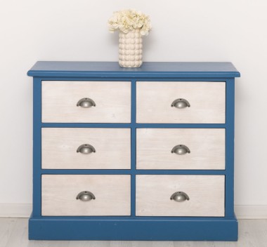 Chest of 6 drawers with metal rails - Color Corp_P045 - Color Drawers_P080 - DOUBLE COLORED