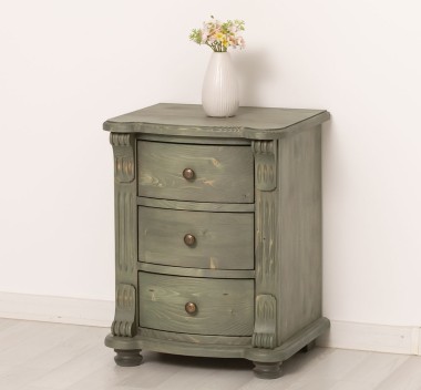 Nightstand With 3 Curved Drawers - Color_P057 - BRUSHED