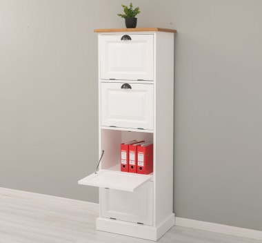 Narrow chest of drawers with 4 folding doors - Color Top_P002 - Color Corp_P004 - DOUBLE COLORED
