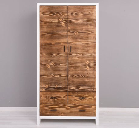 Wardrobe 2 Doors 3 Drawers "Rustic Haven" - Color Corp_P004 - Color Doors&Drawers_P064 - DOUBLE COLORED