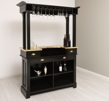 Small bar 140cm brass top with gallery - Color_P150 - PAINT