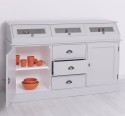 Buffet with 2 doors, 3 drawers, 3 compartments with glass door, BAS