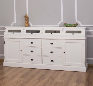 Large sideboard with 2 doors, 6 drawers, 4 compartments with glass door, BAS