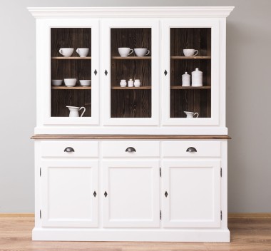Buffet with 3 doors, 3 BAS drawers + 3 SUP glass doors