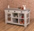 Kitchen island with 4 glass doors, 6 drawers, oak top