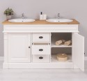 Bathroom cabinet for 2 sink, ornate, oak top - sink not included in the price