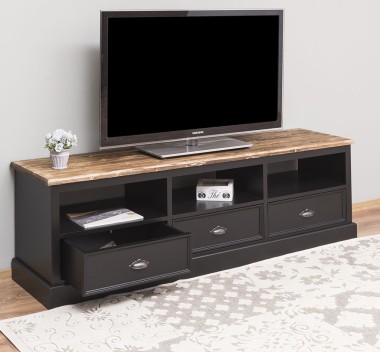 TV chest of drawers with 3 drawers and 3 open spaces