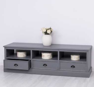 TV chest of drawers with 3 drawers and 3 open spaces