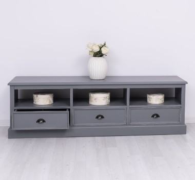 TV chest of drawers with 3 drawers and 3 open spaces