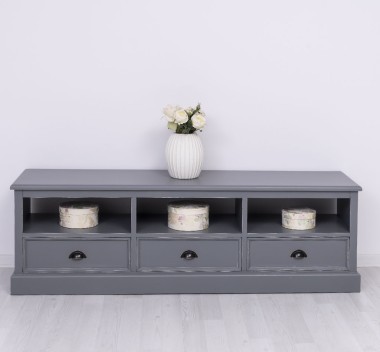 TV chest of drawers with 3 drawers and 3 open spaces