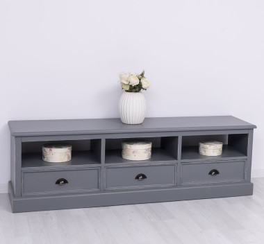 TV chest of drawers with 3 drawers and 3 open spaces