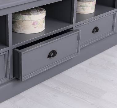 TV chest of drawers with 3 drawers and 3 open spaces