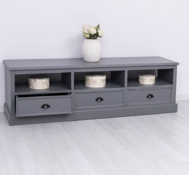 TV chest of drawers with 3 drawers and 3 open spaces
