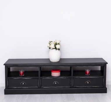 TV chest of drawers with 3 drawers and 3 open spaces