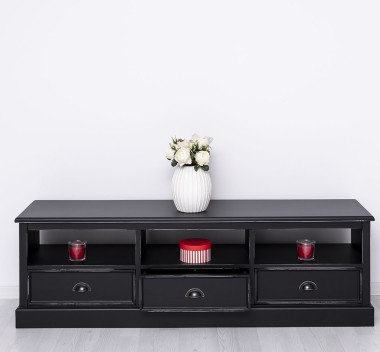TV chest of drawers with 3 drawers and 3 open spaces