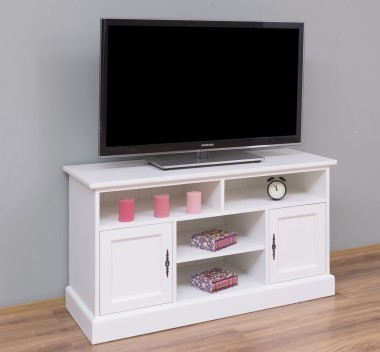 TV chest of drawers with 2 doors and 4 open spaces