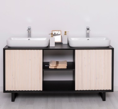Bathroom item 2 doors "Slatted", sinks and faucets include in price - Color Corp_P003 - Color Doors_P095 - DOUBLE COLORED