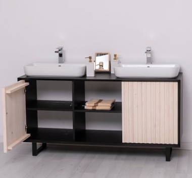 Bathroom item 2 doors "Slatted", sinks and faucets include in price - Color Corp_P003 - Color Doors_P095 - DOUBLE COLORED