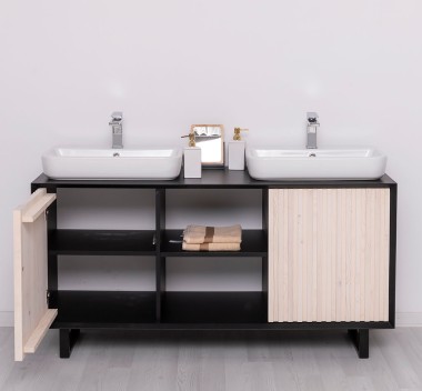 Bathroom item 2 doors "Slatted", sinks and faucets include in price - Color Corp_P003 - Color Doors_P095 - DOUBLE COLORED