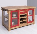 Kitchen island with doors and bottle compartment - Color Corp_P001 / Color Doors_P047 - DOUBLE COLORED