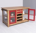 Kitchen island with doors and bottle compartment - Color Corp_P001 / Color Doors_P047 - DOUBLE COLORED
