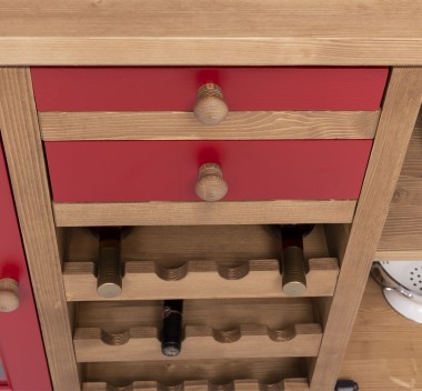 Kitchen island with doors and bottle compartment - Color Corp_P001 / Color Doors_P047 - DOUBLE COLORED
