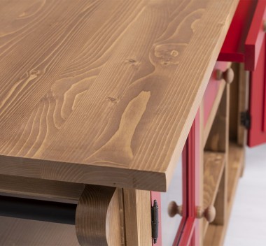Kitchen island with doors and bottle compartment - Color Corp_P001 / Color Doors_P047 - DOUBLE COLORED
