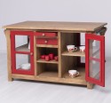 Kitchen island with doors and bottle compartment - Color Corp_P001 / Color Doors_P047 - DOUBLE COLORED