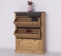 Shoe cabinet 3 doors, 2 drawers with metal rails - Color Top_P003 - Color Corp_P002 - Color Drawers_P003 - DOUBLE COLORED