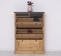 Shoe cabinet 3 doors, 2 drawers with metal rails - Color Top_P003 - Color Corp_P002 - Color Drawers_P003 - DOUBLE COLORED