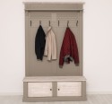 Shutter Design Halway Coat Hanger With Two Doors - Color Top_P080 - Color Corp_P030 - Color Doors&Cornice_P080 - DOUBLE COLORED