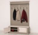 Shutter Design Halway Coat Hanger With Two Doors - Color Top_P080 - Color Corp_P030 - Color Doors&Cornice_P080 - DOUBLE COLORED