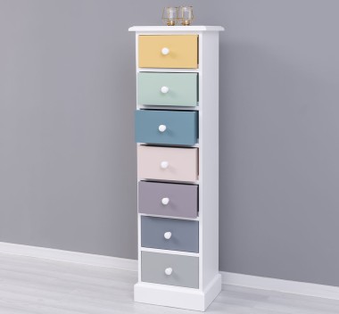 Narrow chest of drawers with 7 drawers - Color Corp_P004 - Color Drawers_Multicolor - MULTICOLOR