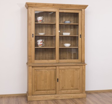 Kitchen display case with 2 sliding doors BAS + 2 sliding glass doors SUP