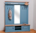 Large coat hanger with mirror, 2 doors, open space