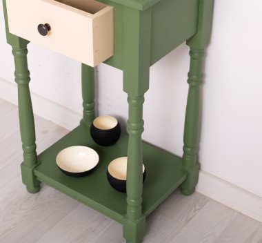 Small console, turned legs, 1 drawer
