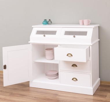 Buffet with 1 door, 3 drawers, 2 compartments with glass door, BAS