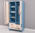 Wardrobe 2 Doors 3 Drawers "Rustic Haven" - Color Corp_P004 - Color Doors&Drawers_P064 - DOUBLE COLORED