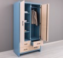 Wardrobe 2 Doors 3 Drawers "Rustic Haven" - Color Corp_P004 - Color Doors&Drawers_P064 - DOUBLE COLORED