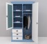 Wardrobe with 2 doors, 3 drawers and mirror