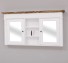 Suspended bathroom furniture with two doors with mirror and shelves