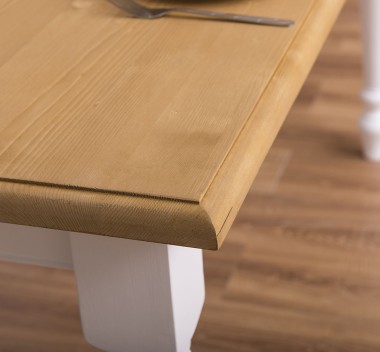 Dining table with turned legs 160x90cm - Color Top_P002 - Color Corp_P004 - DOUBLE COLORED